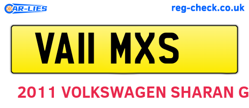 VA11MXS are the vehicle registration plates.