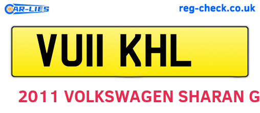VU11KHL are the vehicle registration plates.