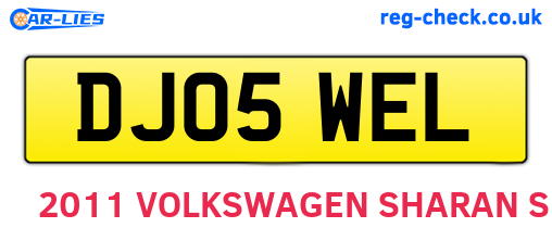 DJ05WEL are the vehicle registration plates.
