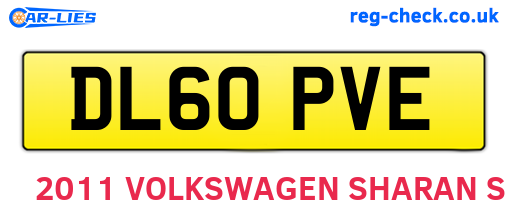 DL60PVE are the vehicle registration plates.