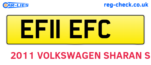 EF11EFC are the vehicle registration plates.