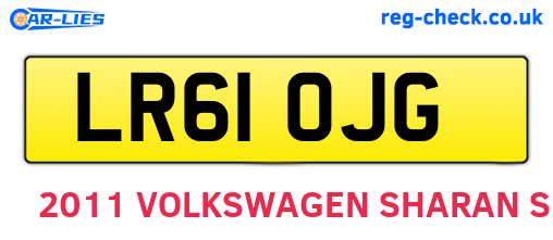 LR61OJG are the vehicle registration plates.