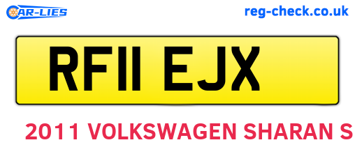 RF11EJX are the vehicle registration plates.
