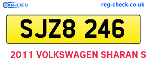 SJZ8246 are the vehicle registration plates.