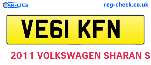 VE61KFN are the vehicle registration plates.