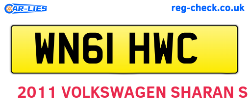 WN61HWC are the vehicle registration plates.
