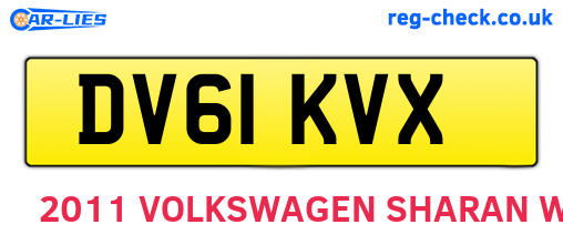 DV61KVX are the vehicle registration plates.
