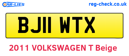 BJ11WTX are the vehicle registration plates.