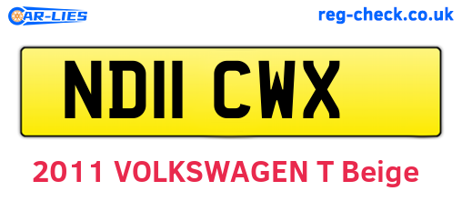 ND11CWX are the vehicle registration plates.