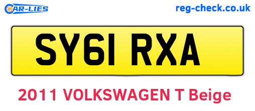 SY61RXA are the vehicle registration plates.