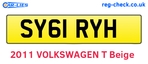SY61RYH are the vehicle registration plates.