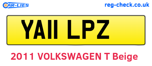 YA11LPZ are the vehicle registration plates.