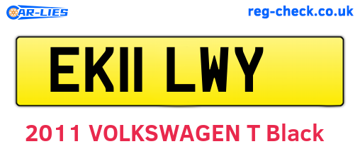 EK11LWY are the vehicle registration plates.