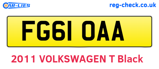 FG61OAA are the vehicle registration plates.