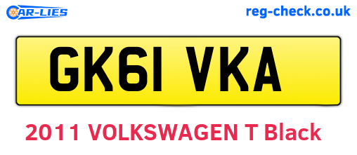 GK61VKA are the vehicle registration plates.