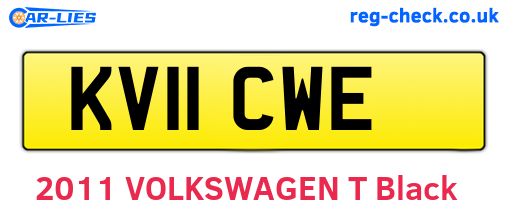KV11CWE are the vehicle registration plates.