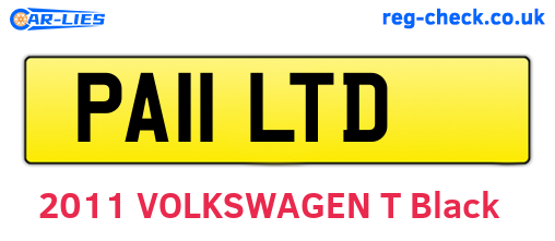 PA11LTD are the vehicle registration plates.