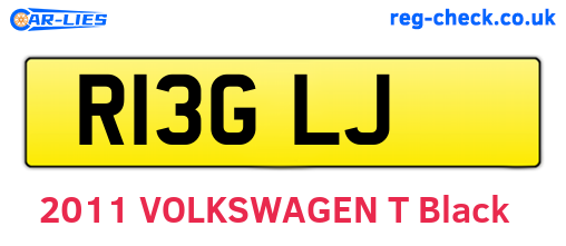 R13GLJ are the vehicle registration plates.