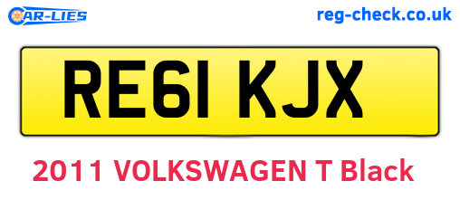 RE61KJX are the vehicle registration plates.