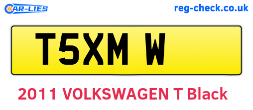 T5XMW are the vehicle registration plates.