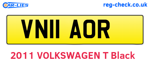 VN11AOR are the vehicle registration plates.
