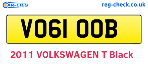 VO61OOB are the vehicle registration plates.