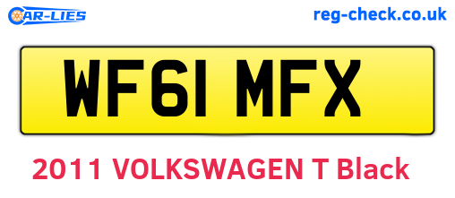 WF61MFX are the vehicle registration plates.