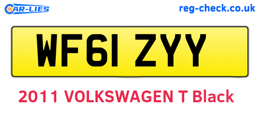 WF61ZYY are the vehicle registration plates.