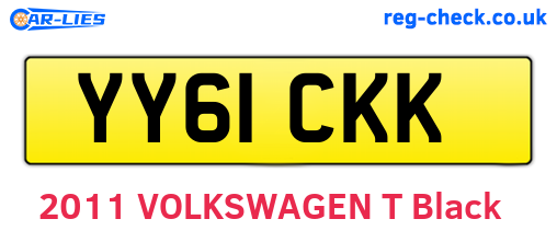 YY61CKK are the vehicle registration plates.