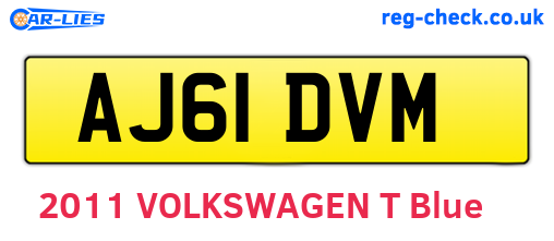 AJ61DVM are the vehicle registration plates.