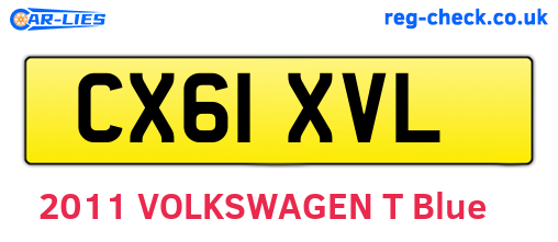 CX61XVL are the vehicle registration plates.