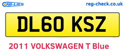 DL60KSZ are the vehicle registration plates.