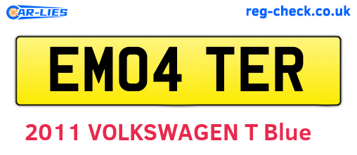 EM04TER are the vehicle registration plates.