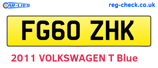 FG60ZHK are the vehicle registration plates.