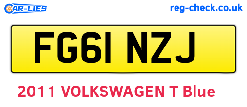FG61NZJ are the vehicle registration plates.