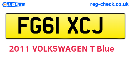 FG61XCJ are the vehicle registration plates.