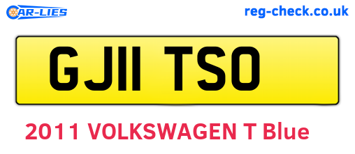 GJ11TSO are the vehicle registration plates.