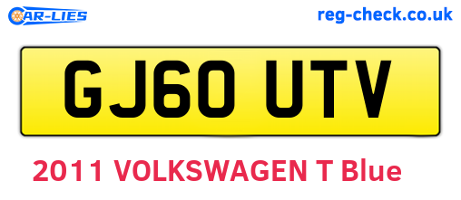 GJ60UTV are the vehicle registration plates.
