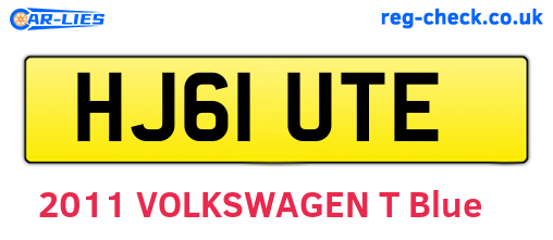 HJ61UTE are the vehicle registration plates.