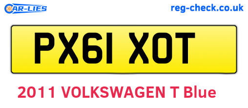 PX61XOT are the vehicle registration plates.