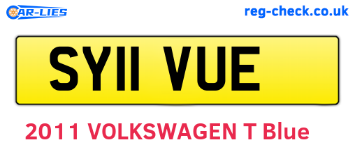 SY11VUE are the vehicle registration plates.