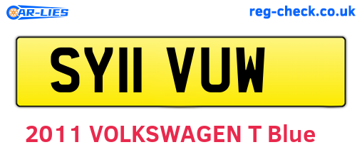 SY11VUW are the vehicle registration plates.