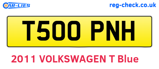 T500PNH are the vehicle registration plates.