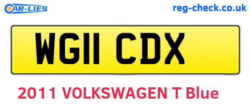 WG11CDX are the vehicle registration plates.