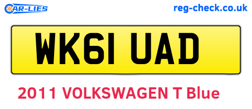 WK61UAD are the vehicle registration plates.
