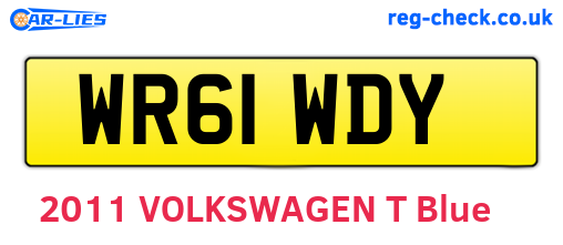 WR61WDY are the vehicle registration plates.