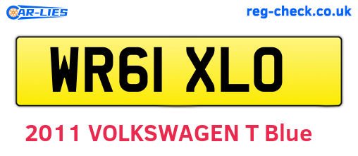 WR61XLO are the vehicle registration plates.
