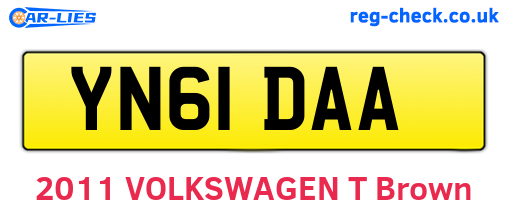 YN61DAA are the vehicle registration plates.