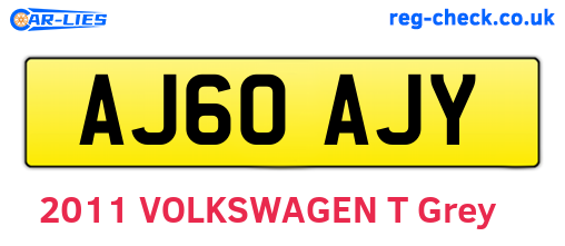 AJ60AJY are the vehicle registration plates.