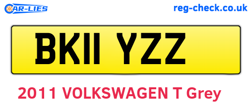 BK11YZZ are the vehicle registration plates.